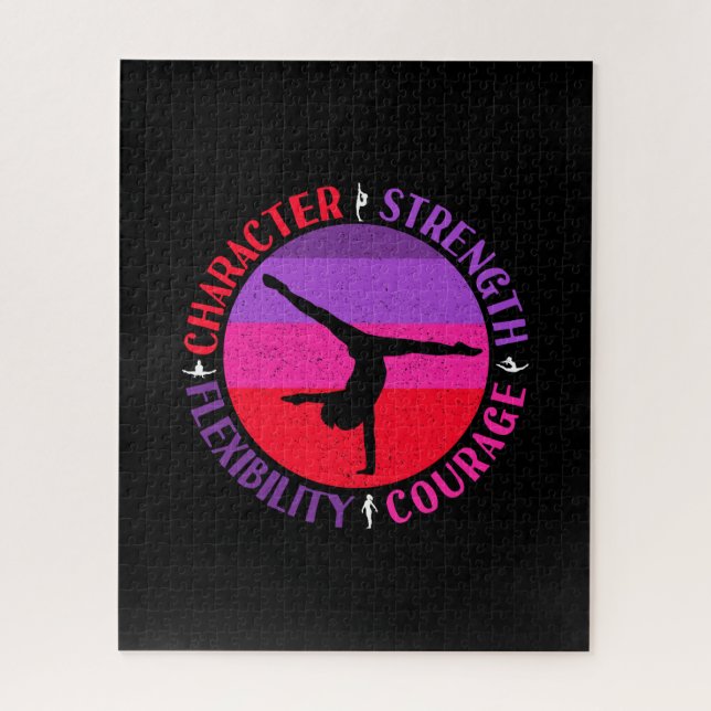 Girls Gymnastik Charakterstärke Courage Puzzle (Vertikal)