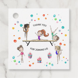 Girls Gymnastik Cupcake Balloon Geburtstagsparty Geschenkanhänger