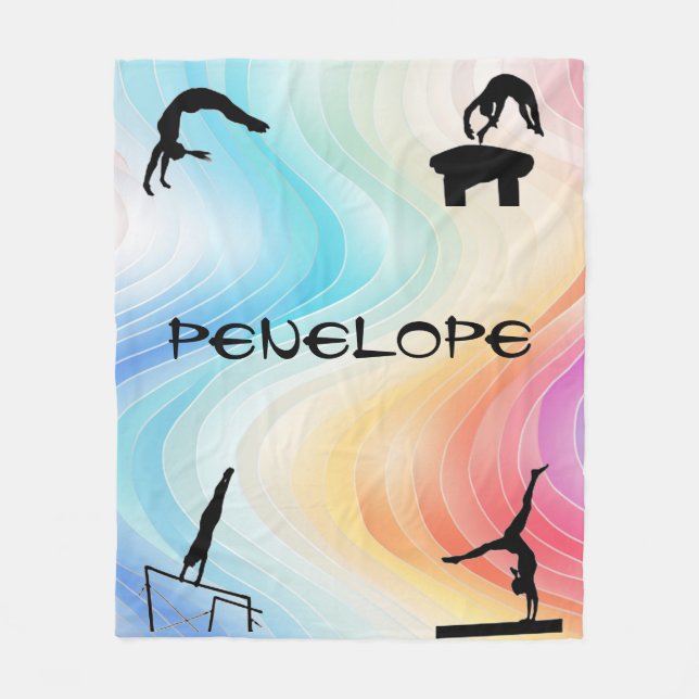 Girls Gymnastik Events Funkelnd Blanket Fleecedecke (Vorderseite)