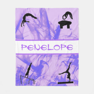 Girls Gymnastik Events Rätsel Lila Abstrakt Fleecedecke