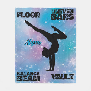 Girls Gymnastik Floor, Bars, Beam, Vault Pastel Fleecedecke