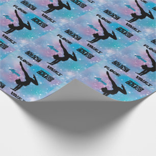 Girls Gymnastik Floor, Bars, Beam, Vault Pastel Geschenkpapier