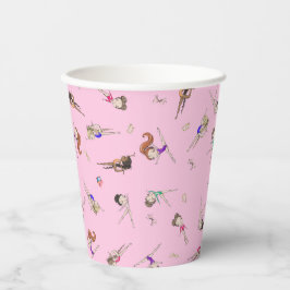 Girls Gymnastik Geburtstagsparty Paper Cups Pappbecher