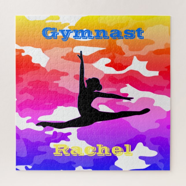 Girls Gymnastik "Gymnast" Rainbow Camouflage Puzzl Puzzle (Vertikal)