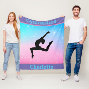 Girls Gymnastik Leap Pastel Fleece Blanket