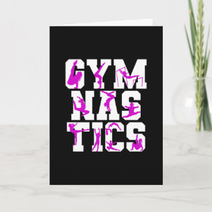 Girls Gymnastik Lila Silhouette Karte
