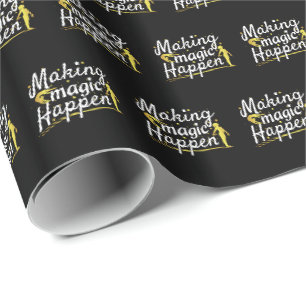 Girls Gymnastik machen Magie Geschenkpapier