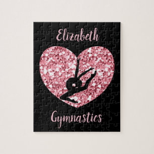 Girls Gymnastik Rose Gold Personalisiert Puzzle