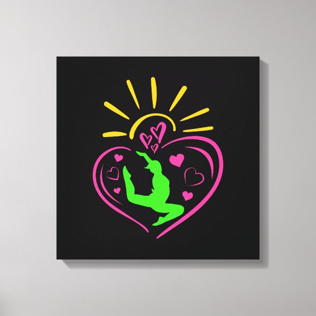 Girls Gymnastik - Sommer Sonnenschein Herz Leinwanddruck (Vorderseite)