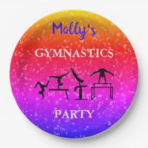 Girls Gymnastik Sparkle Geburtstagsparty Custom Pappteller