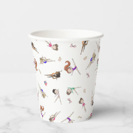 Girls Gymnastik White Birthday Party Paper Cups Pappbecher