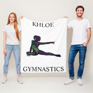 Girls Gymnastik Word Art / Word Cloud Fleecedecke