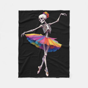 Girls Halloween Dancing Skeleton Rainbow Lle Fleecedecke