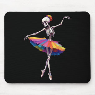 Girls Halloween Dancing Skeleton Rainbow Lle Mousepad
