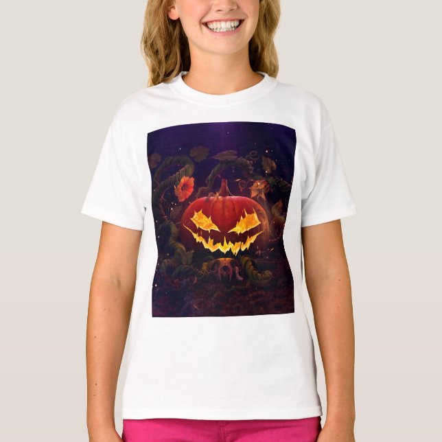 Girl's halloween pumpkin t-shirt (Vorderseite)