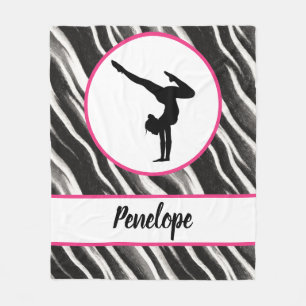 Girls Handstand Zebra Print Imitate Fur Fleecedecke