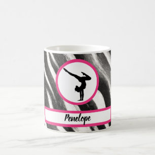 Girls Handstand Zebra Print Imitate Fur Kaffeetasse