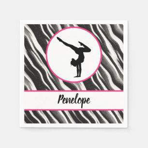 Girls Handstand Zebra Print Imitate Fur Serviette