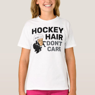 Girls Hockey Hair Mache Black Hair T - Shirt nicht