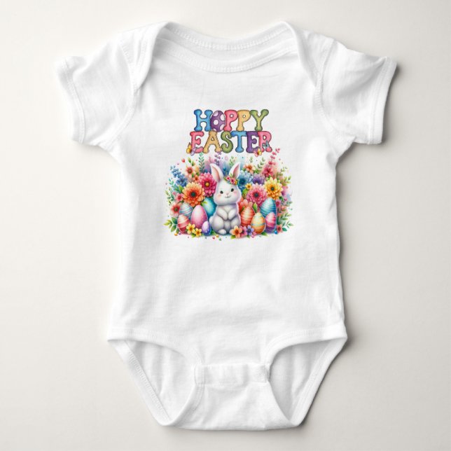 Girl's Hoppy Oster Niedlicher Bunny Baby Strampler (Vorderseite)
