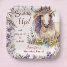 Girls Horse Birthday Party Paper Teller