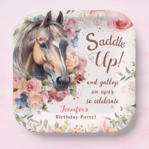 Girls Horse Birthday Party Paper Teller