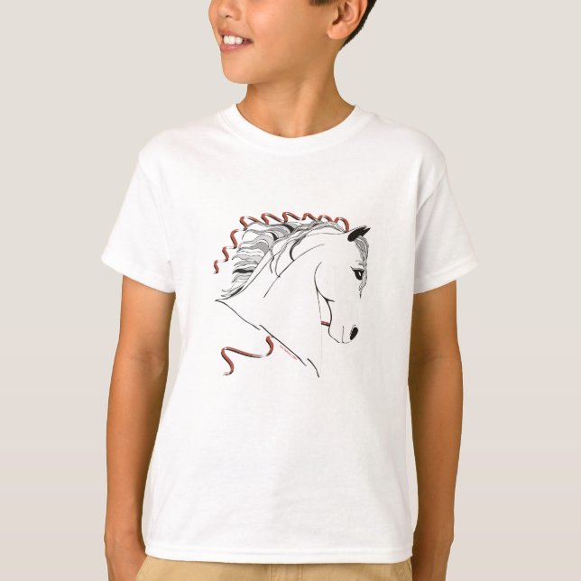 Girls Horse Crazy Ringer T - Shirt (Vorderseite)