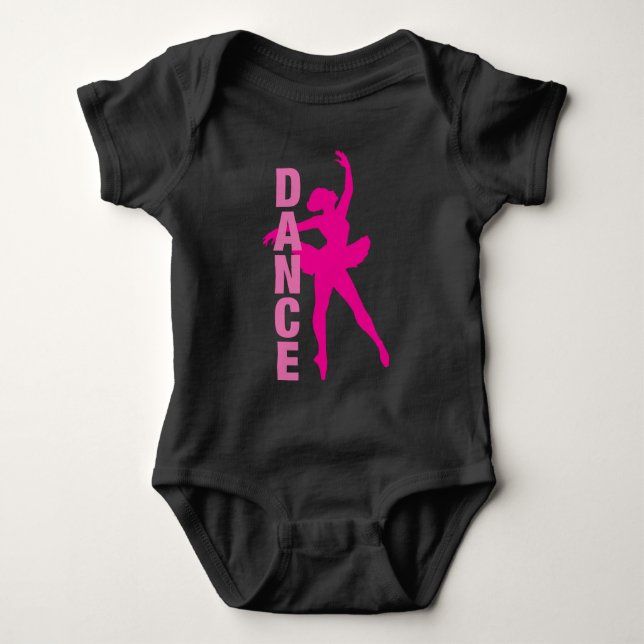 Girls Hot Pink Ballerina Tanz Baby Strampler (Vorderseite)