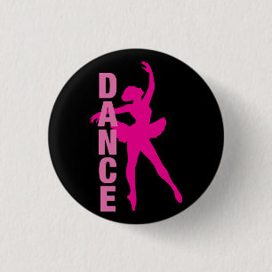 Girls Hot Pink Ballerina Tanz Button