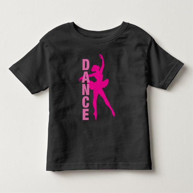 Girls Hot Pink Ballerina Tanz Kleinkind T-shirt (Vorderseite)