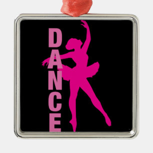 Girls Hot Pink Ballerina Tanz Ornament Aus Metall