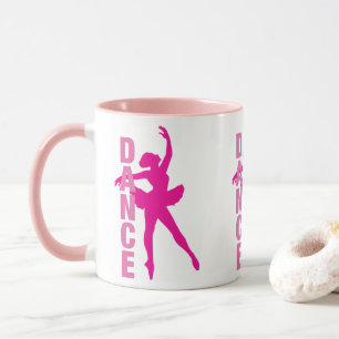 Girls Hot Pink Ballerina Tanz Tasse