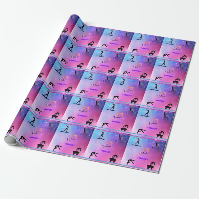 Girls "I Liebe Gymnastics" Hörwrapping Paper Geschenkpapier (Ungerollt)