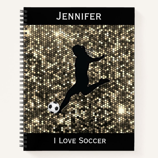 Girls I Liebe Soccer Spiral Notebook Notizbuch (Vorderseite)