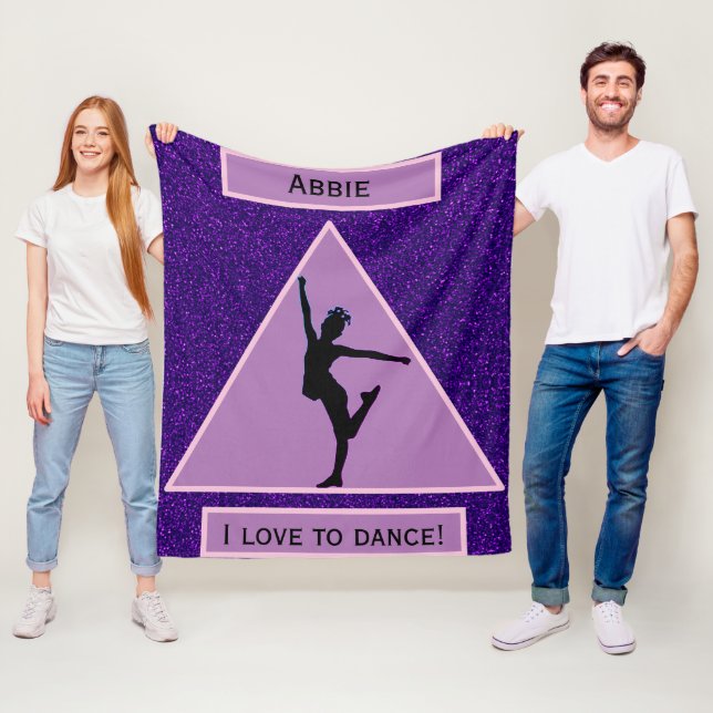 Girls "I Liebe to Dance" Lila Sparkle Fleecedecke (Beispiel)