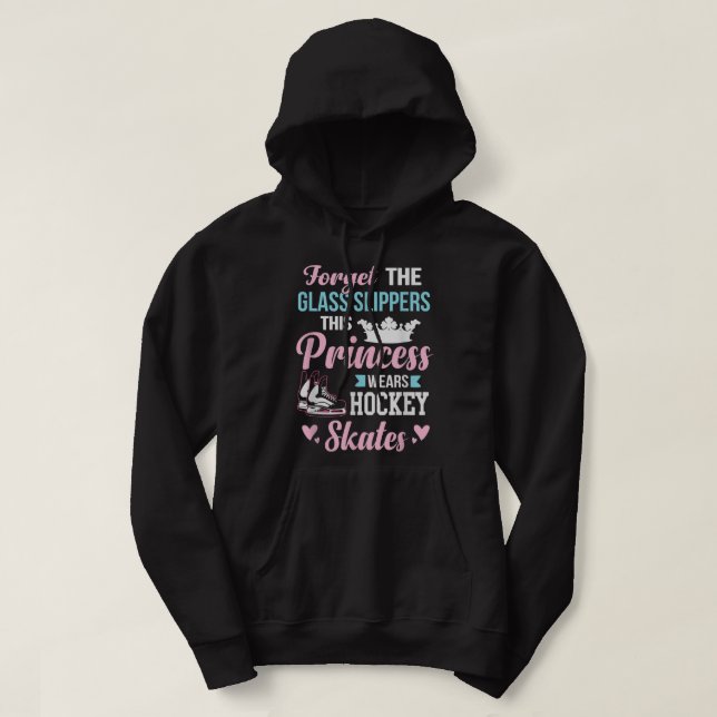 Girls Ice Hockey Diese Prinzessin trägt Hockey Ska Hoodie (Design vorne)