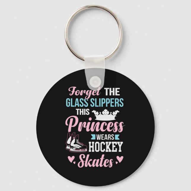 Girls Ice Hockey Diese Prinzessin trägt Hockey-Ska Schlüsselanhänger (Vorderseite)