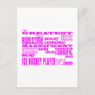 Girls Ice Hockey : Rosa Bester Eishockey-Spieler Postkarte