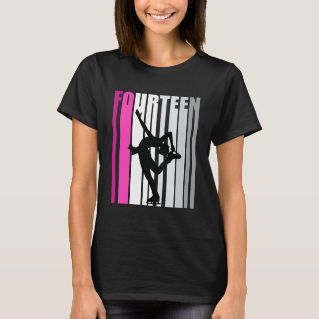 Girls Ice Skaten Birthday 14. Ice Skater Queen F T-Shirt (Vorderseite)
