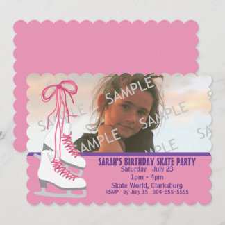 Girl's Ice Skaten Party Einladung