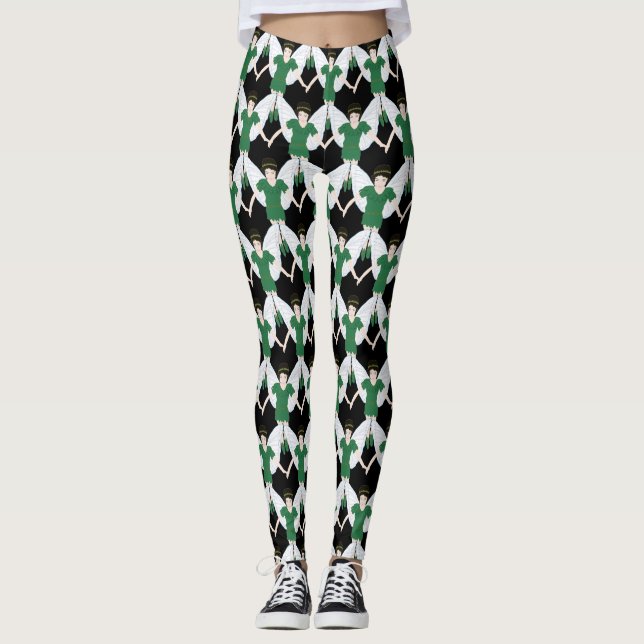 Girls Irish Clover Fairy Leggings (Vorderseite)