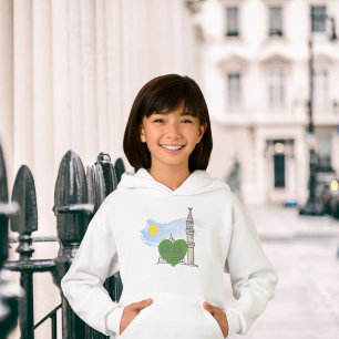 Girl's Islamic Hoodie: Love Heart Masjid al-Nabawi Hoodie