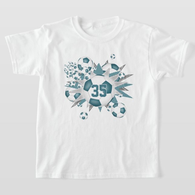 Girls Jersey Nummer Fußball Stars aquamarin T-Shirt (Ablage )