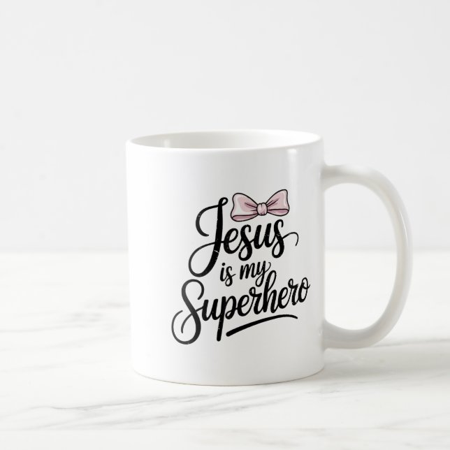 Girls Jesus Is My Superhero Christian Toddler Sist Kaffeetasse (Rechts)