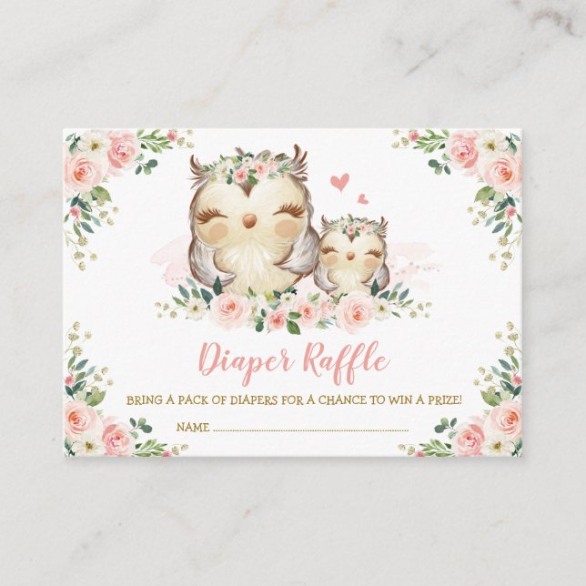 Girls Jungle Safari Wilde Tiere Windeln Raffel Begleitkarte (Vorderseite)