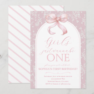 Girls Just Wanna Be ONE Birthday Invitation Einladung
