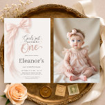 Girls Just Wanna be One Photo Bow 1st Birthday Einladung<br><div class="desc">Adorable Girls Just Wanna Be One photo first birthday invitation featuring a sweet pink bow themed design. Perfect for celebrating a baby girl turning one with a playful and stylish party. The photo feature adds a personal touch to your bow themed birthday celebration. Editable text and photo. Print ready layout....</div>