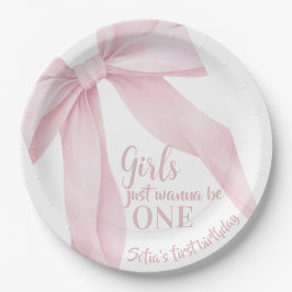 Girls just wanna be One Pink Bow  Pappteller
