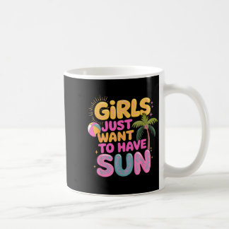 Girls Just Want to Have Sun Swirly Retro Summer Kaffeetasse