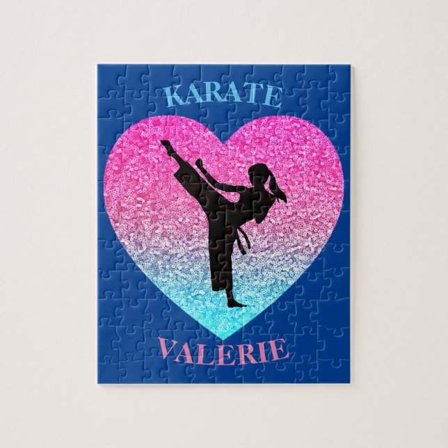 Girls Karate Blue Puzzle (Vertikal)